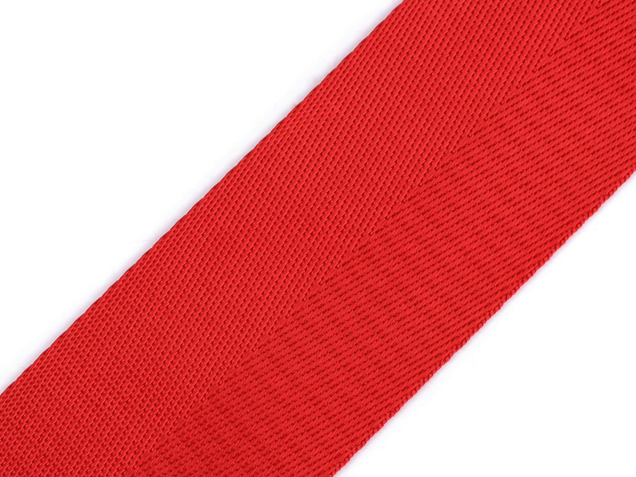 Hladký oboustranný popruh s leskem šíře 50 mm, barva 6 červená