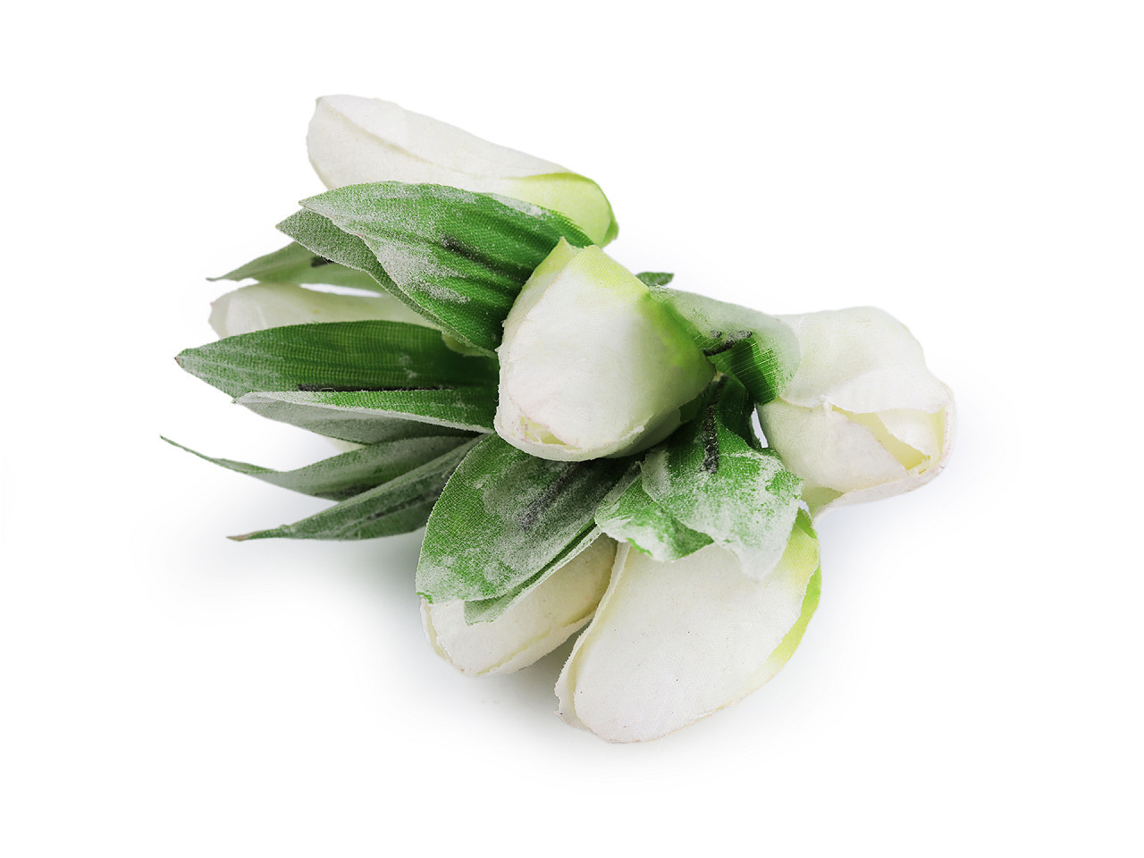 Umělý tulipán na drátku, vintage styl, barva 1 bílá