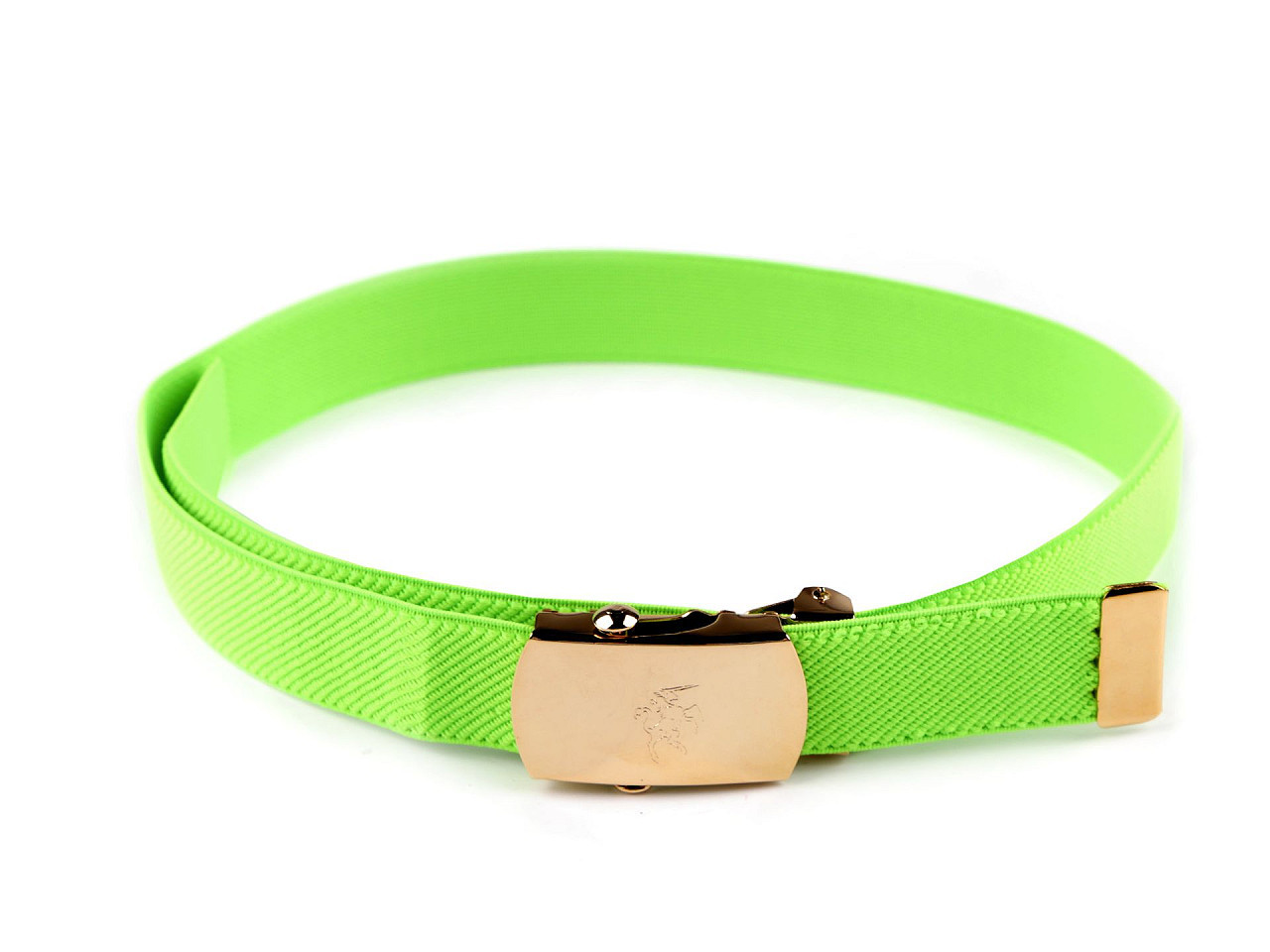 Dětský pásek s kovovou sponou šíře 2,6 cm, barva 8 zelená neon