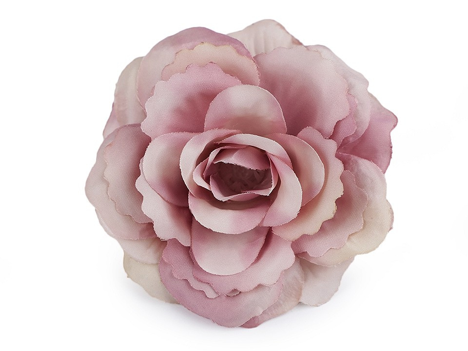 Umělý květ růže Ø8 cm, barva 4 starorůžová sv.