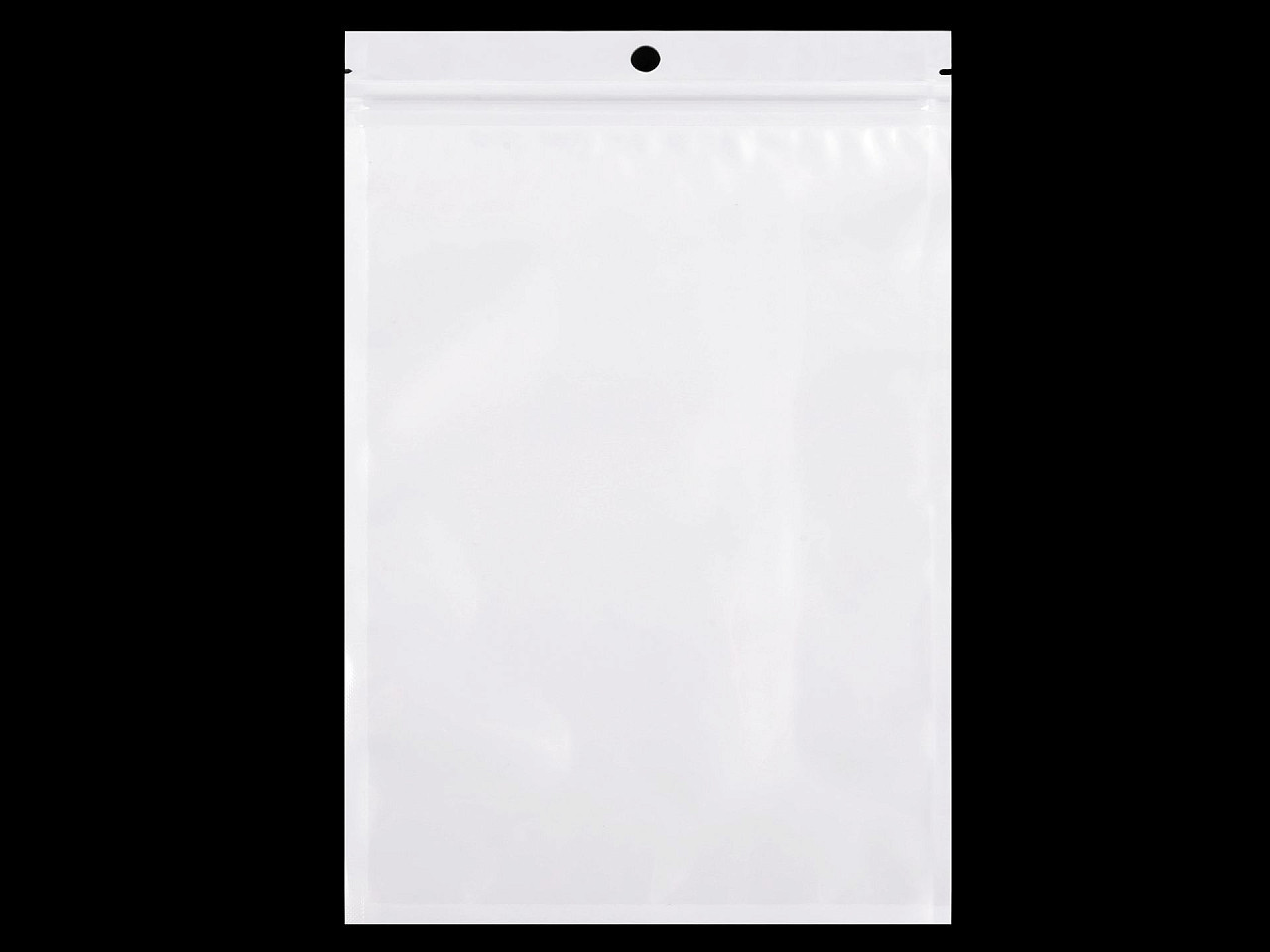 Uzavíratelný sáček se závěsem 16x24 cm, barva bílá transparent