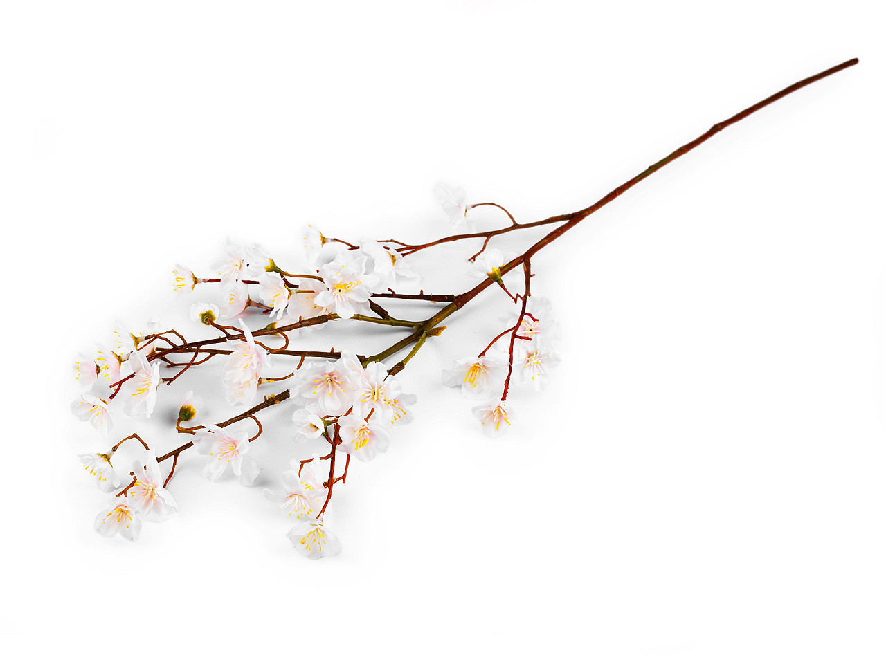 Umělá větvička třešňový květ, barva 1 bílá