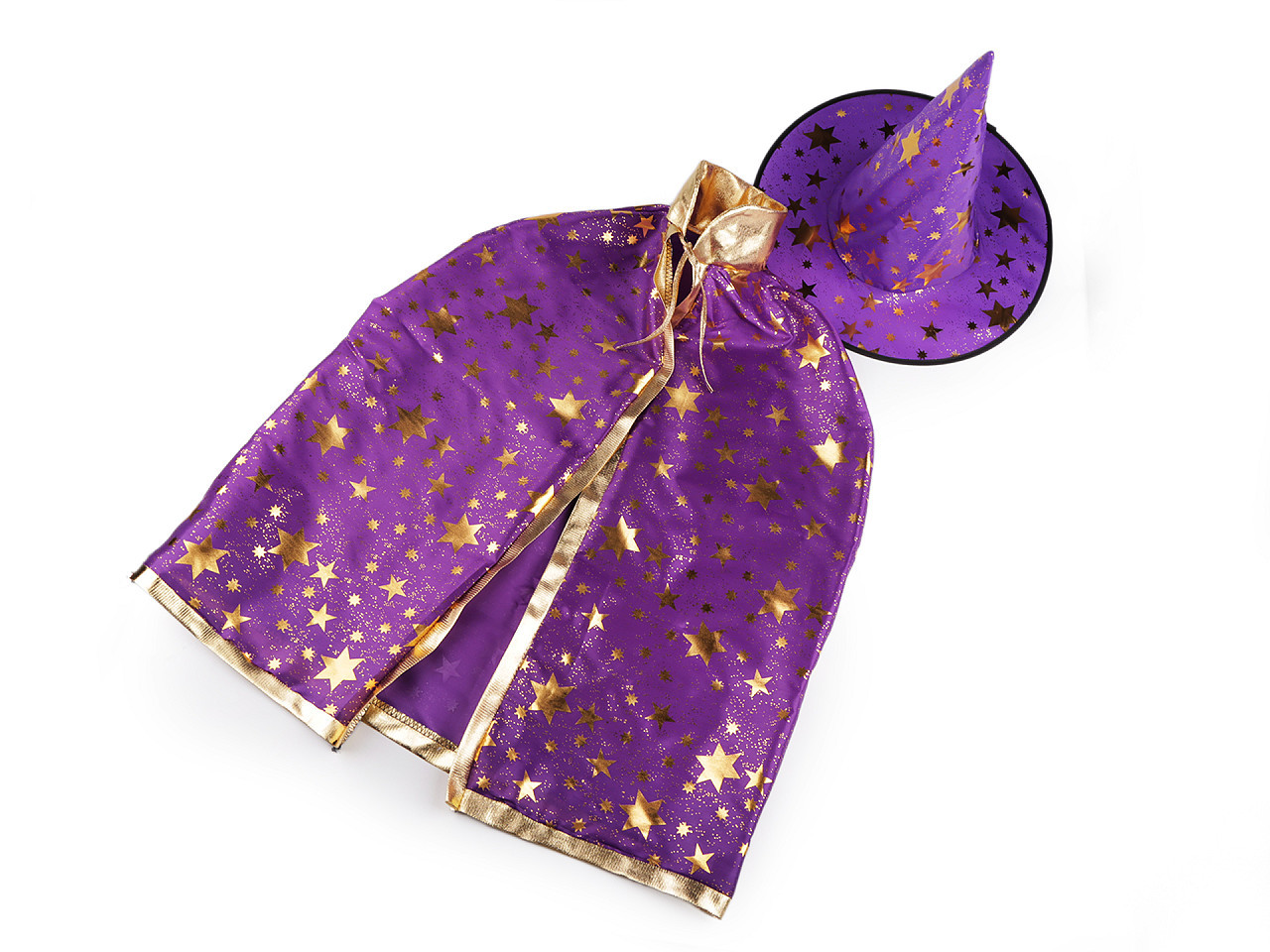 Karnevalový kostým - čarodějnický, barva 3 fialová zlatá