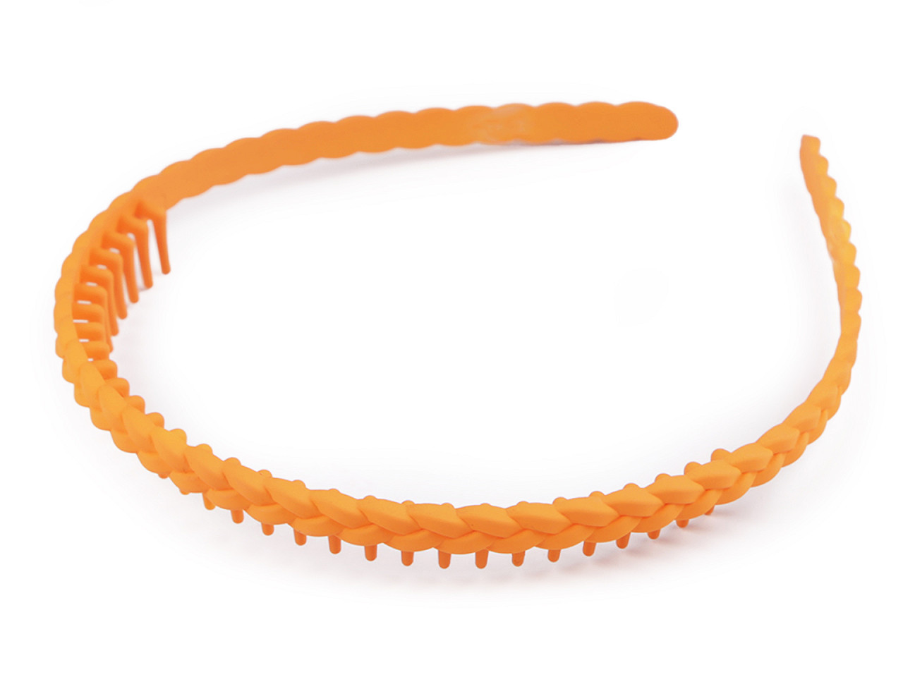 Plastová čelenka do vlasů s hřebínkem, barva 2 oranžová