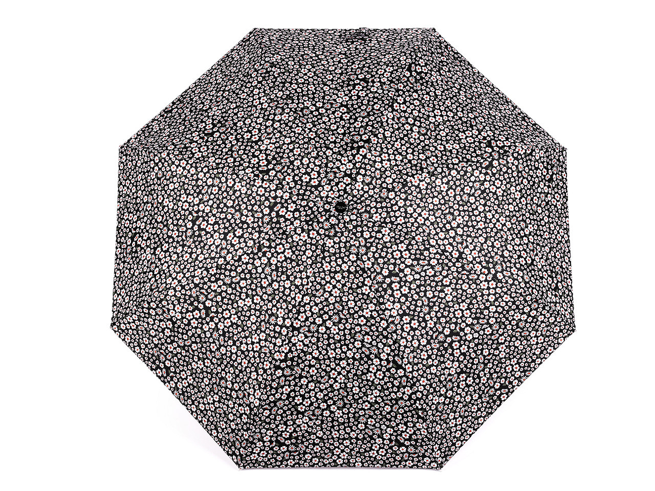 Dámský mini skládací deštník, barva 8 černá květy