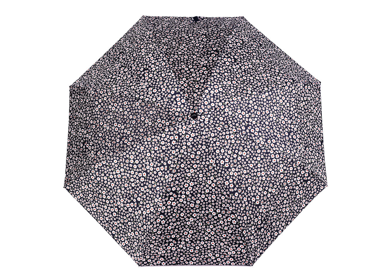 Dámský mini skládací deštník, barva 7 modrá tmavá květy
