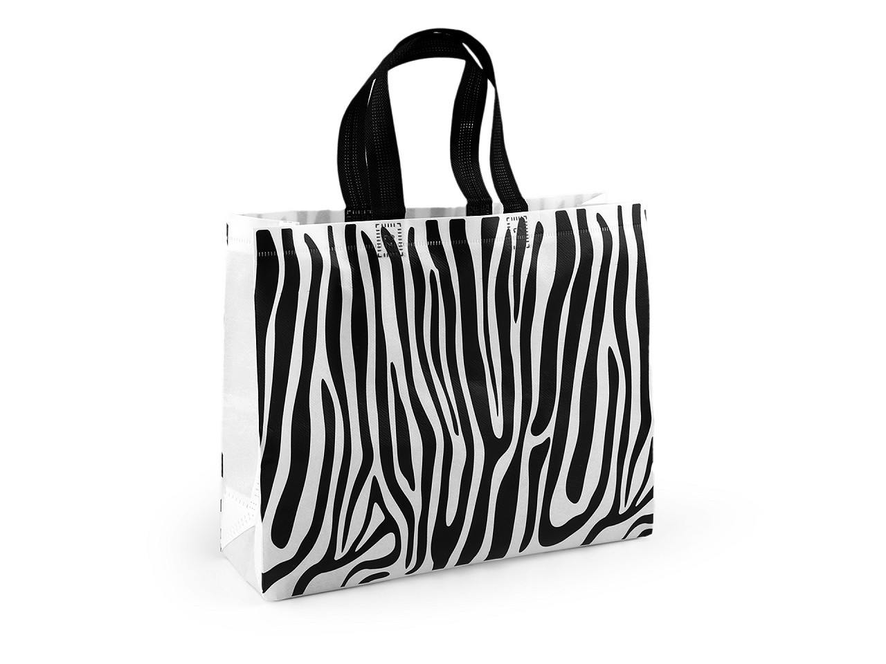 Taška z netkané textilie 31x26 cm, barva 2 bílá zebra