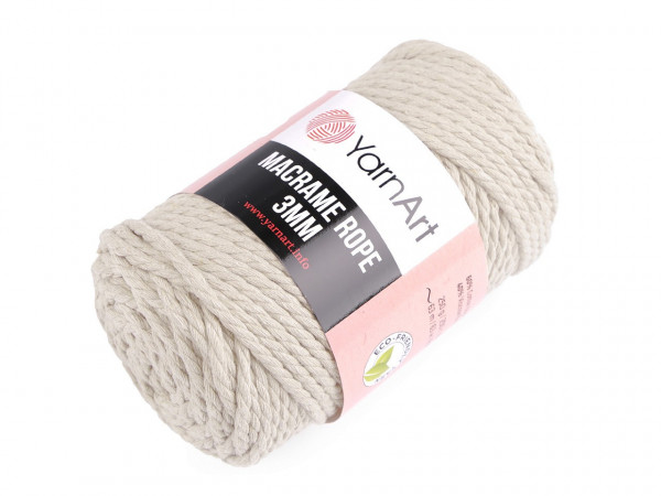 Pletací příze Macrame Rope Ø3 mm 250 g rozčesávací