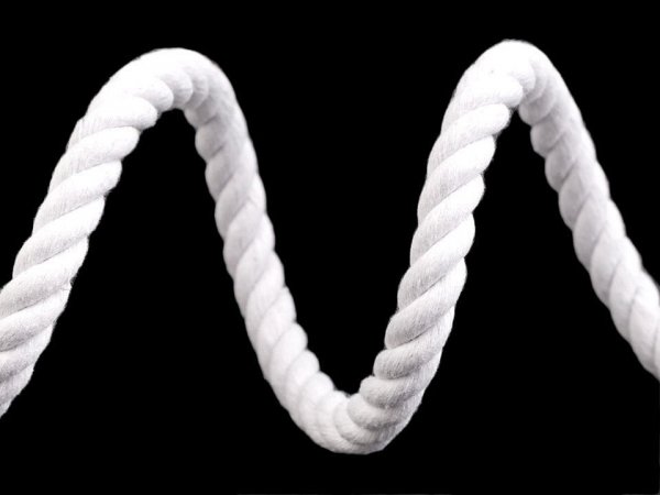 Bavlněná šňůra kroucená  Ø10 mm tuhá, macrame