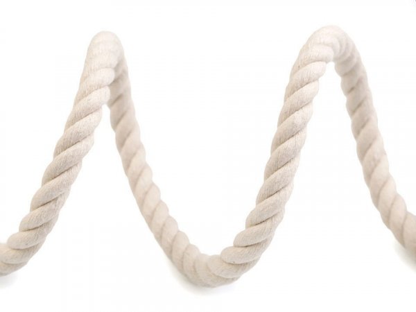 Bavlněná šňůra kroucená  Ø10 mm tuhá, macrame