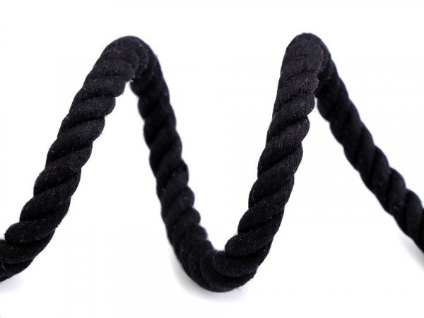 Bavlněná šňůra kroucená  Ø10 mm tuhá, macrame