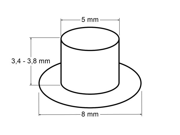 Sada průchodek vnitřní Ø5 mm / vnější Ø8 mm s razičem a průbojníkem