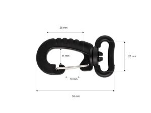 Karabina plastová 20 mm otočná BREX