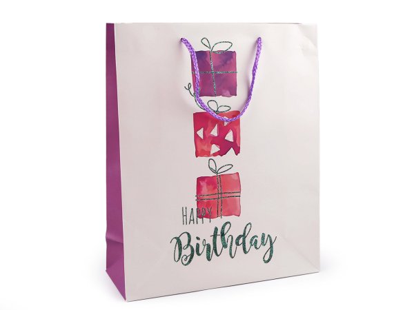 Dárková taška s glitry Happy Birthday