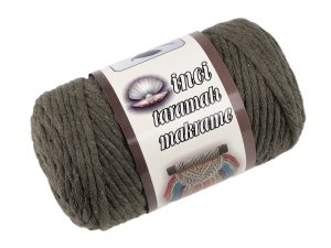 Recyklovaná bavlněná příze macrame Ø5 mm rozčesávací