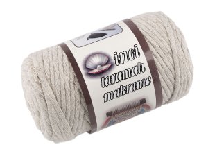 Recyklovaná bavlněná příze macrame Ø5 mm rozčesávací