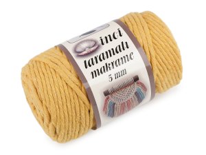 Recyklovaná bavlněná příze macrame Ø5 mm rozčesávací