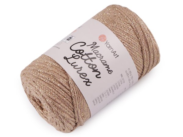 Pletací příze Macrame Cotton lurex 250 g