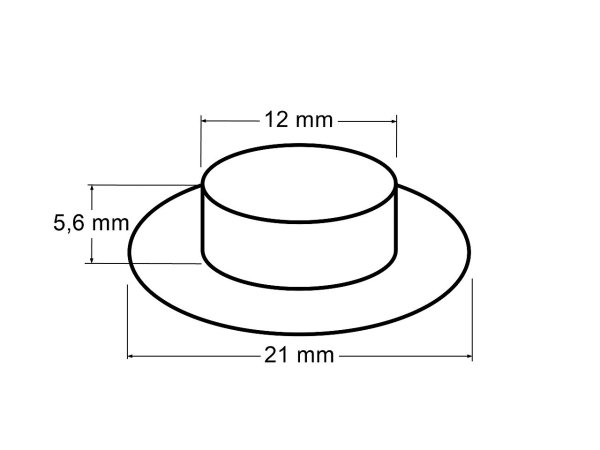 Průchodky s podložkou vnitřní Ø12 mm / vnější Ø21 mm lesklé 2. jakost