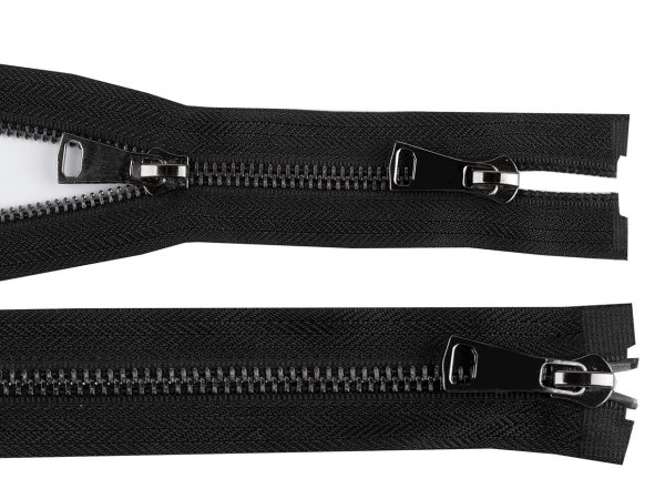 Zip kovový No 5 dělitelný 2 jezdce / dvoucestný 50 cm